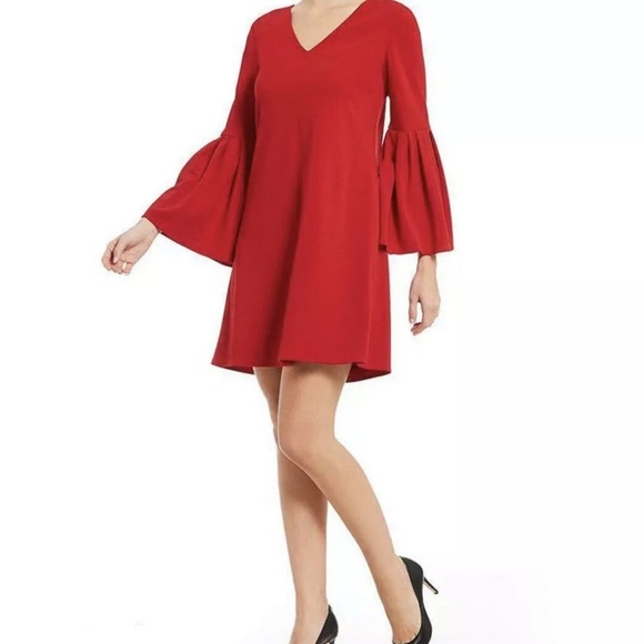 Antonio Melani Emily Bell Sleeve Red Dress Women’s Sz US 6 NEW Holiday Party - Picture 4 of 7
